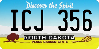 ND license plate ICJ356