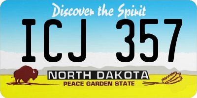 ND license plate ICJ357