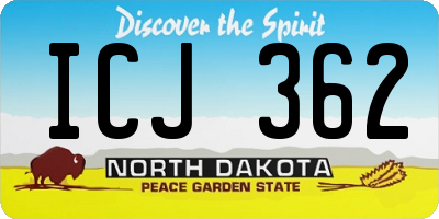 ND license plate ICJ362