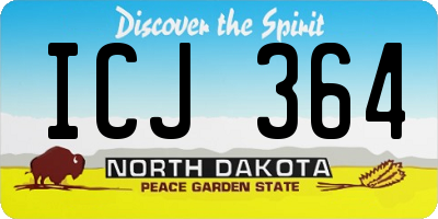 ND license plate ICJ364