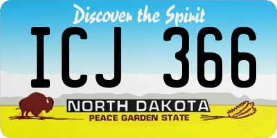 ND license plate ICJ366