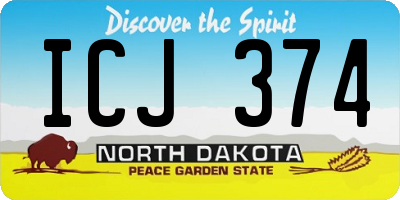 ND license plate ICJ374