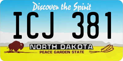 ND license plate ICJ381