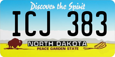 ND license plate ICJ383