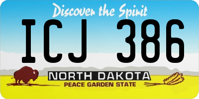 ND license plate ICJ386