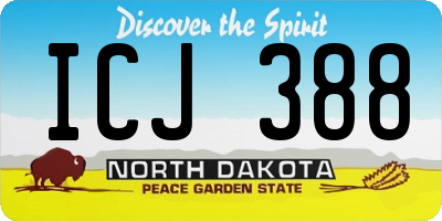 ND license plate ICJ388