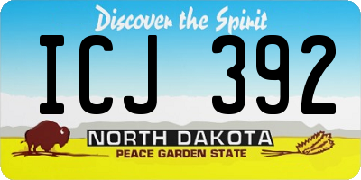 ND license plate ICJ392