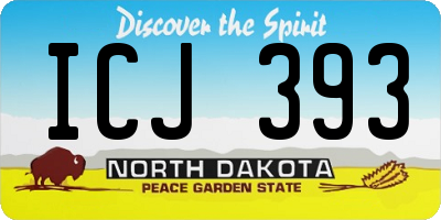 ND license plate ICJ393