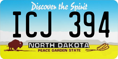 ND license plate ICJ394