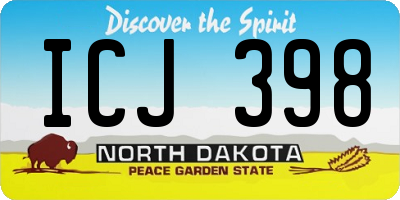 ND license plate ICJ398