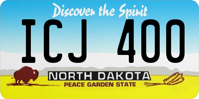 ND license plate ICJ400