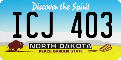 ND license plate ICJ403