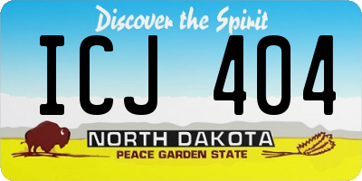 ND license plate ICJ404