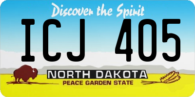 ND license plate ICJ405