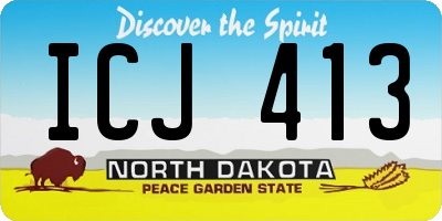ND license plate ICJ413