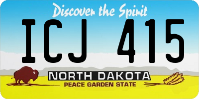 ND license plate ICJ415