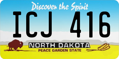 ND license plate ICJ416