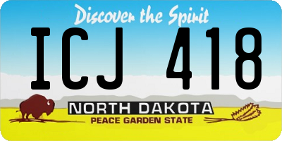 ND license plate ICJ418