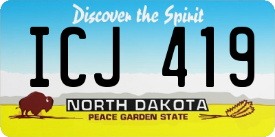 ND license plate ICJ419