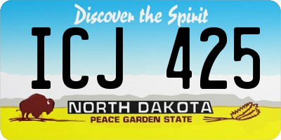 ND license plate ICJ425