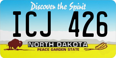 ND license plate ICJ426