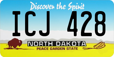 ND license plate ICJ428