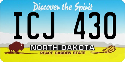 ND license plate ICJ430