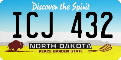 ND license plate ICJ432