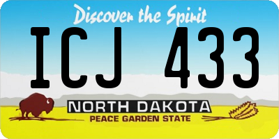 ND license plate ICJ433