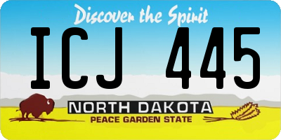 ND license plate ICJ445