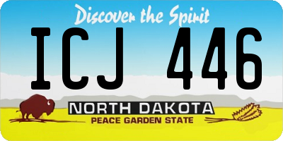 ND license plate ICJ446