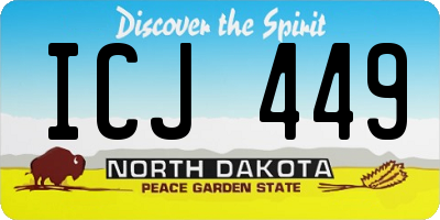 ND license plate ICJ449