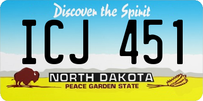 ND license plate ICJ451