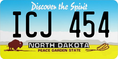 ND license plate ICJ454