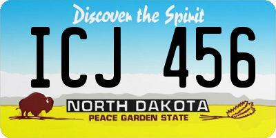 ND license plate ICJ456