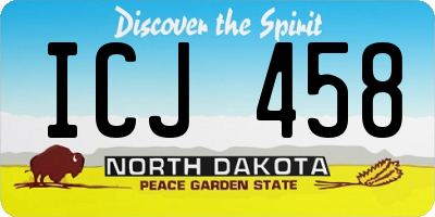 ND license plate ICJ458