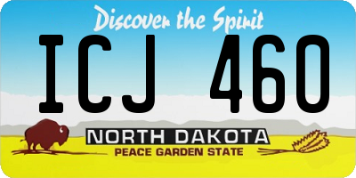ND license plate ICJ460