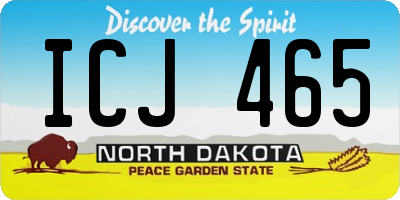 ND license plate ICJ465