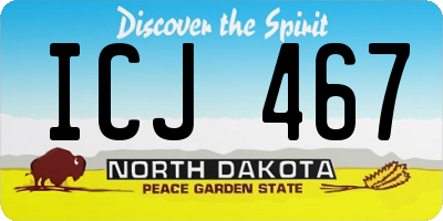 ND license plate ICJ467