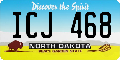 ND license plate ICJ468