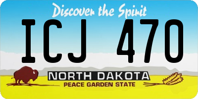 ND license plate ICJ470