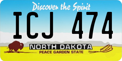 ND license plate ICJ474