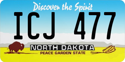 ND license plate ICJ477