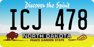 ND license plate ICJ478