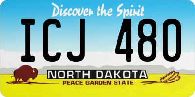 ND license plate ICJ480