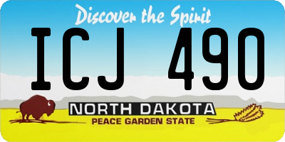 ND license plate ICJ490