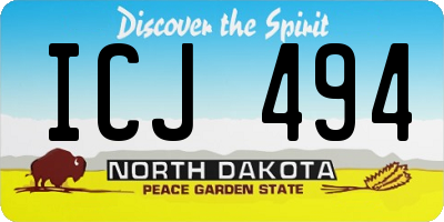 ND license plate ICJ494