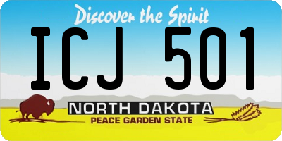 ND license plate ICJ501
