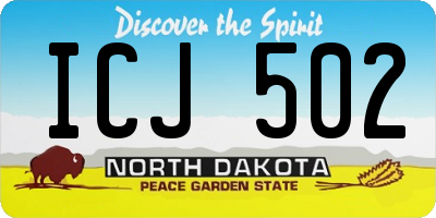 ND license plate ICJ502