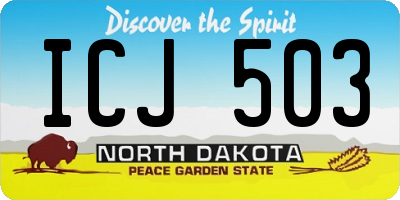 ND license plate ICJ503